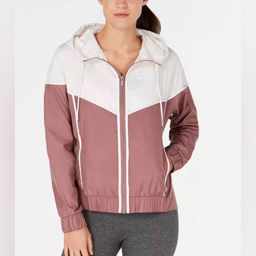 NIKE Women's EUC Windrunner Hooded‎ Jacket Colorblock Mauve/Pink | M